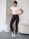 Женские лосины со штрипкой утягивающие леггинсы весна-літо TMV Nylon Fit Коричневые