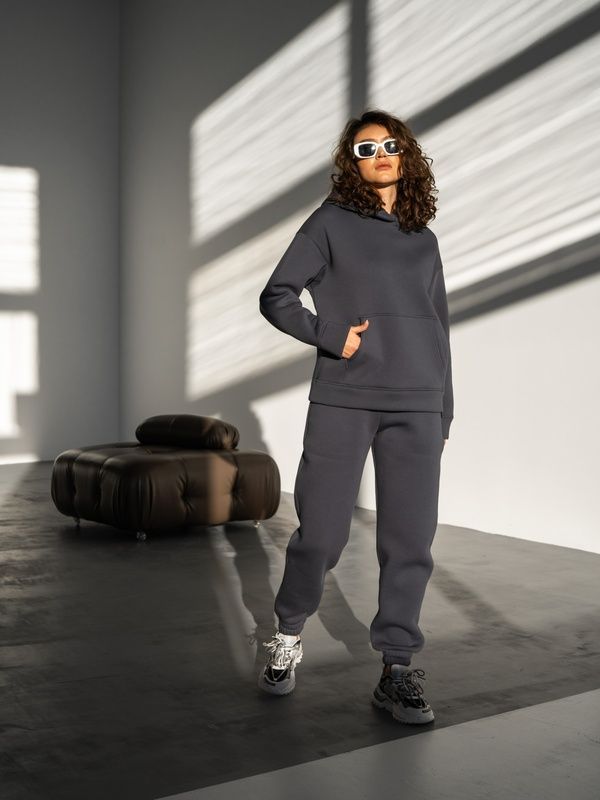 Жіночий теплий спортивний костюм Teamv OVERSIZE Medium 3 Графіт