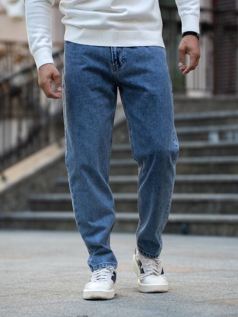 Мужские джинсы зауженные TMV Mom Fit синие