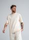 Мужская футболка оверсайз из хлопка Oversize Teamv Бежевая