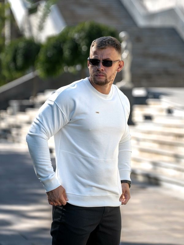 Мужской свитшот свободного кроя Raise Teamv Молочный