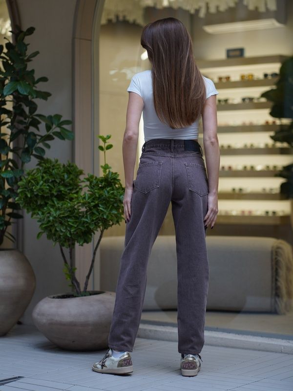 Джинсы мом женские зауженые Teamv Denim Mom Коричневые