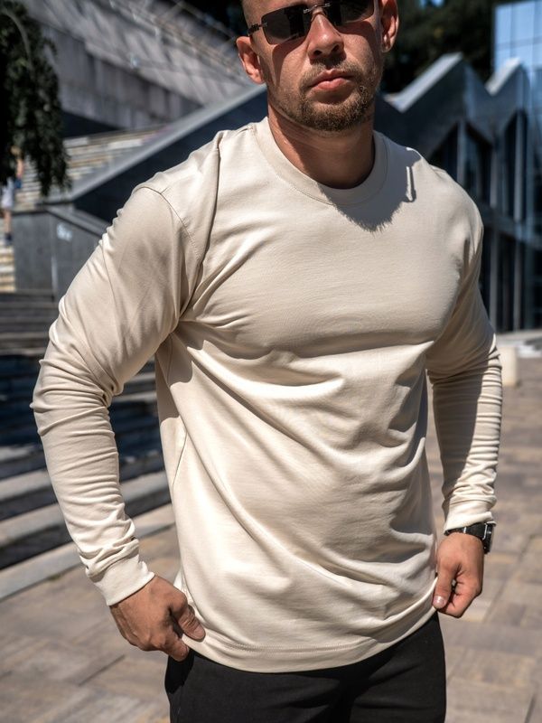 Мужская футболка с длинным рукавом Long sleeve Teamv Бежевый