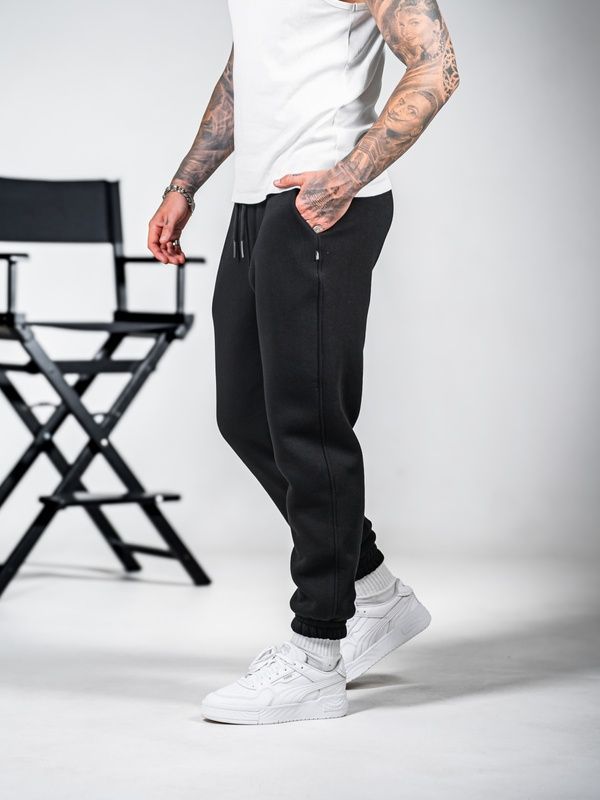 Чоловічі теплі спортивні штани Teamv OVERSIZE 3 Чорні