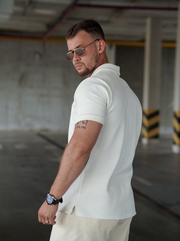 Чоловіча футболка поло однотонна Teamv Polo Біла