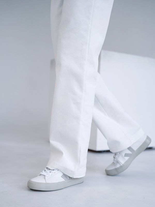 Женские прямые брюки Teamv COTON TWILL Белые